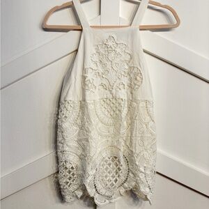 Blue Rain White Sleeveless Top